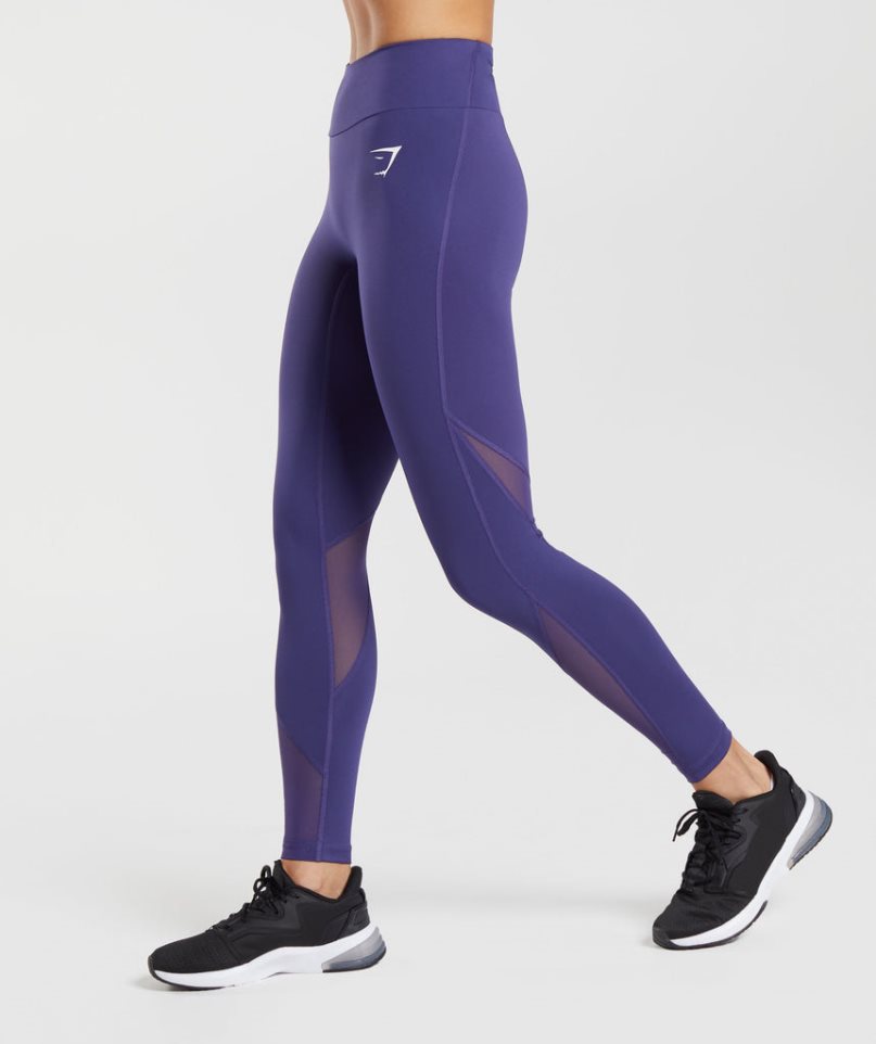 Women's Gymshark Sport Running Leggings Purple | NZ 4EBRCP